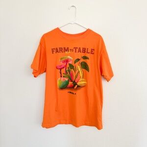 Farm Rio // Orange T-Shirt with Farm to Table Print